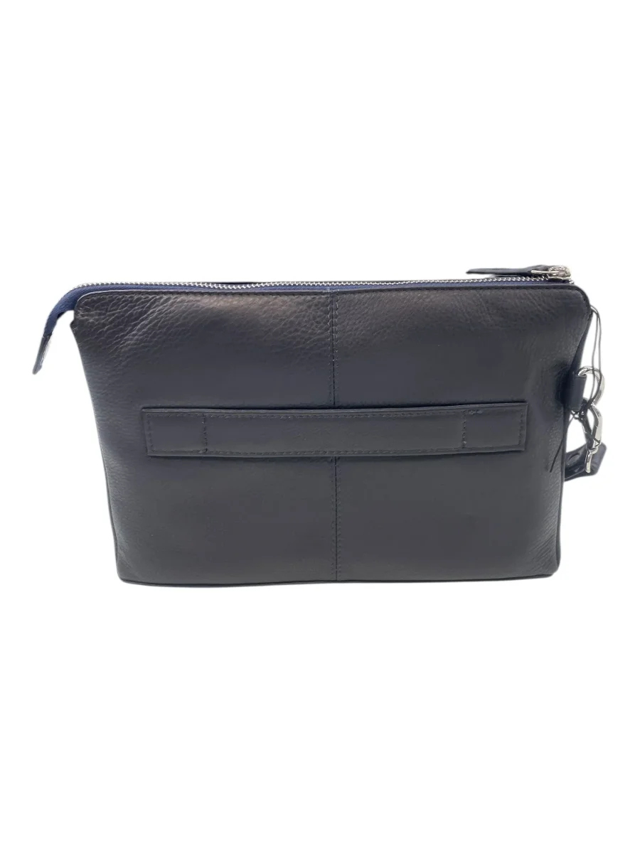 POCHETTE CLUTCH DA POLSO UOMO IN PELLE GRANDE AERONAUTICA MILITARE AM-572 BLU - immagine 3