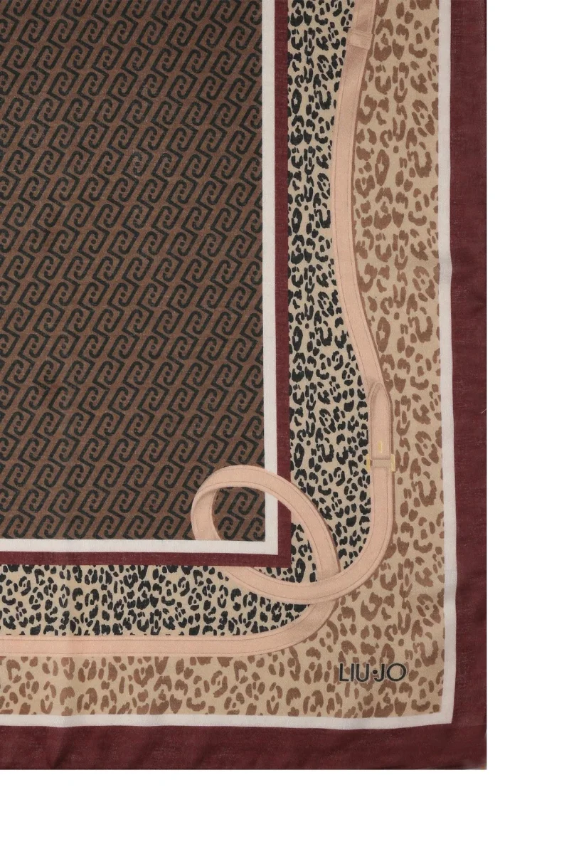 FOULARD STOLA ANIMALIER LIU-JO 2F6063_T2745 RED AUBERGIN - immagine 2