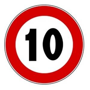 CARTELLO DIVIETO LIMITE VELOCITA’ 10 KM/H 60 CM - immagine 2