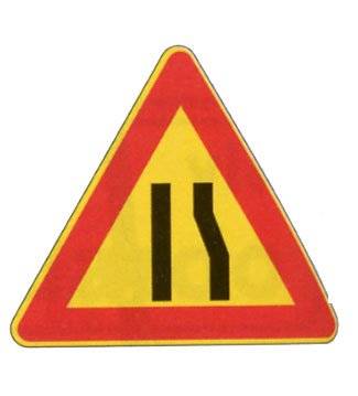 CARTELLO PERICOLO TEMPORANEO STRETTOIA A DESTRA - immagine 2