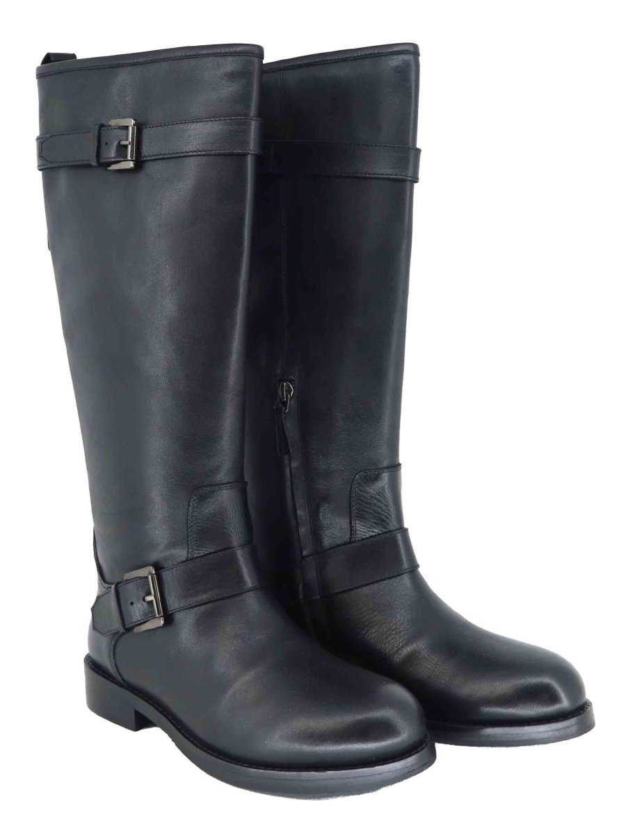 Stivali in pelle nera con tacco basso Donna 252-22-20 001 - immagine 4