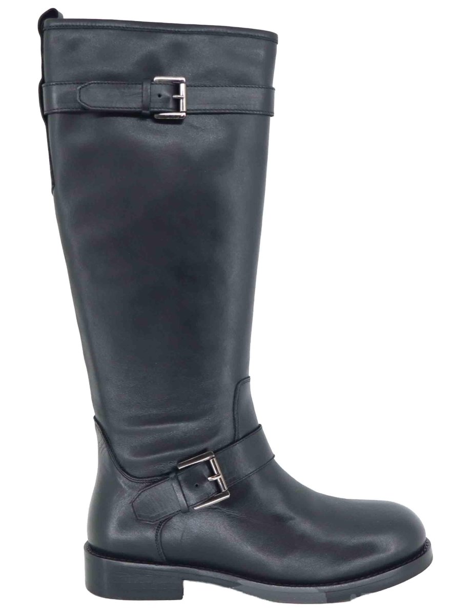 Stivali in pelle nera con tacco basso Donna 252-22-20 001 - immagine 2